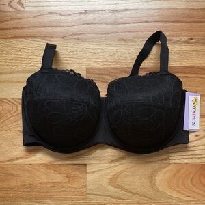Joyspun Underwire Balconette Bra multiple sizes 40-46 Black lace full figure